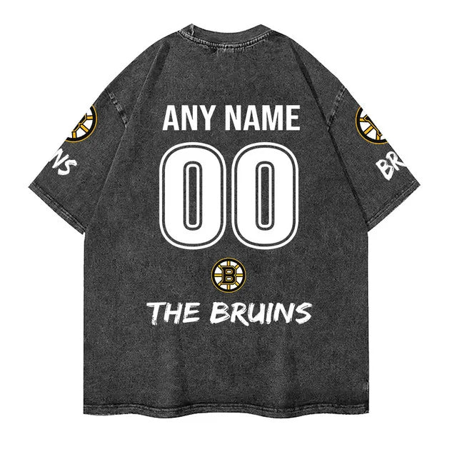 [SUPER SALE] NEW CUSTOMIZED NHL02 BTB BOSTON BRUINS MULTICOLOR WASHED TEE