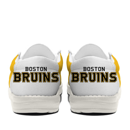 LIMITED EDITION - NEW CUSTOMIZED NHL02 BTB BOSTON BRUINS LOAFER SHOES