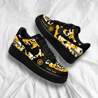 [SUPER SALE] NEW CUSTOMIZED NHL02 BTB BOSTON BRUINS AF1 SHOES