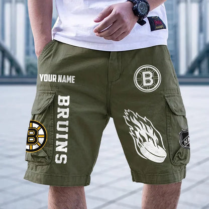[SUPER SALE] NEW CUSTOMIZED NHL02 BTB BOSTON BRUINS CARGO SHORTS