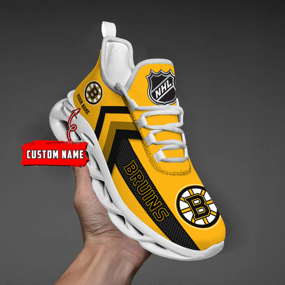 [SUPER SALE ] NEW CUSTOMIZED NHL02 BTB BOSTON BRUINS MAX SOUL SHOES