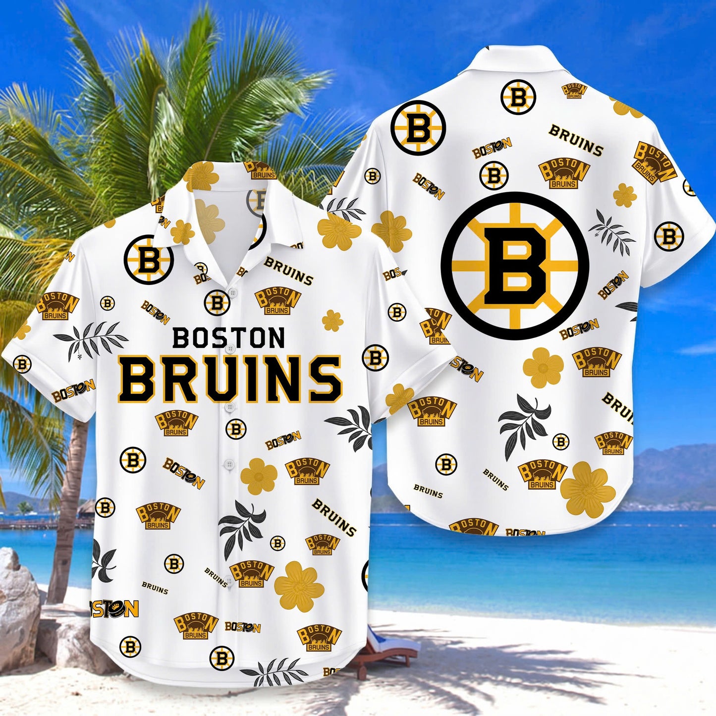LIMITED EDITION - NEW CUSTOMIZED NHL02 BTB BOSTON BRUINS UNISEX HAWAIIAN SHIRT
