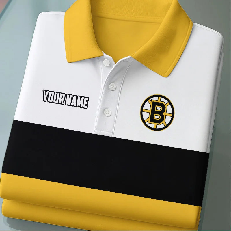 [SUPER SALE] NEW CUSTOMIZED NHL02 BTB BOSTON BRUINS POLO SHIRT