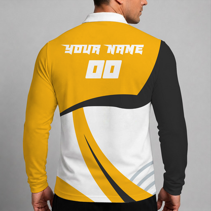 [SUPER SALE] NEW CUSTOMIZED NHL02 BTB BOSTON BRUINS MEN LONG SLEEVE POLO