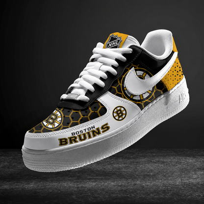 LIMITED EDITION - NEW CUSTOMIZED NHL02 BTB BOSTON BRUINS AF1 SHOES