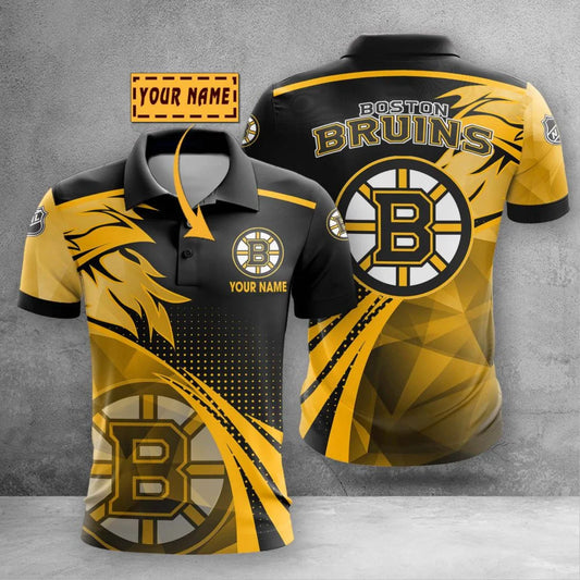 LIMITED EDITION - NEW CUSTOMIZED NHL02 BTB BOSTON BRUINS POLO SHIRT, ZIP POLO SHIRT & T-SHIRTS