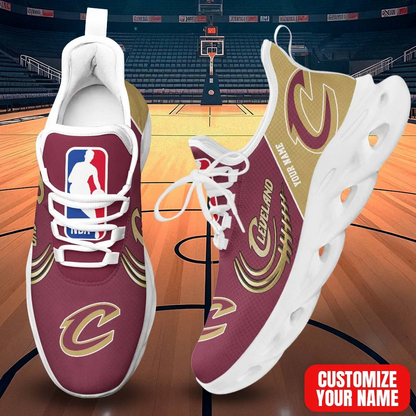 LIMITED EDITION - NEW CUSTOMIZED NBA02 CCA CLEVELAND CAVALIERS PREMIUM CLUNKY SNEAKERS