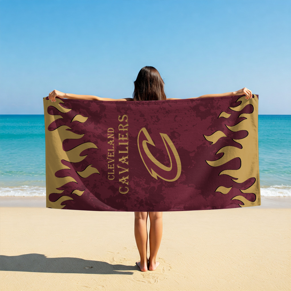 LIMITED EDITION - NEW CUSTOMIZED NBA02 CCA CLEVELAND CAVALIERS BEACH TOWEL FOR FAN