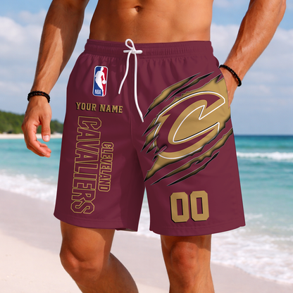 LIMITED EDITION - NEW CUSTOMIZED NBA02 CCA CLEVELAND CAVALIERS SHORT PANTS