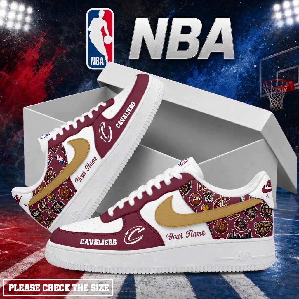 LIMITED EDITION - NEW CUSTOMIZED NBA02 CCA CLEVELAND CAVALIERS AF1 SHOES