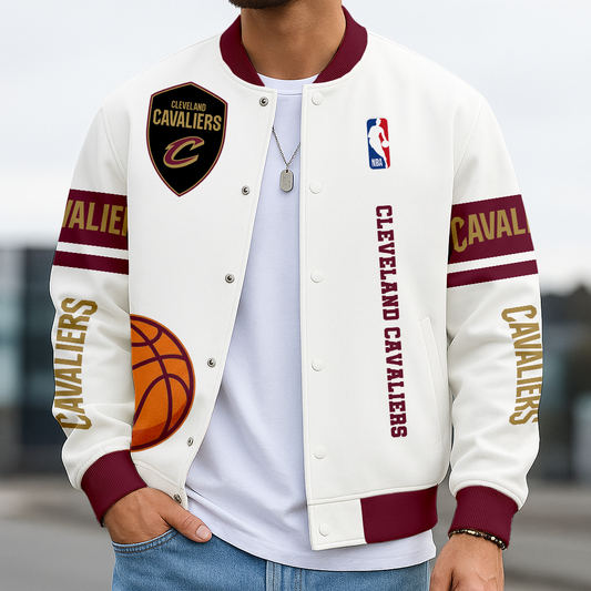 LIMITED EDITION - NEW CUSTOMIZED NBA02 CC CLEVELAND CAVALIERS BASEBALL JACKET
