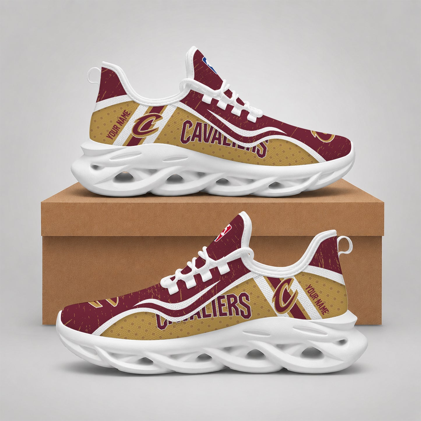 LIMITED EDITION - NEW CUSTOMIZED NBA02 CCA CLEVELAND CAVALIERS MAX SOUL SHOES
