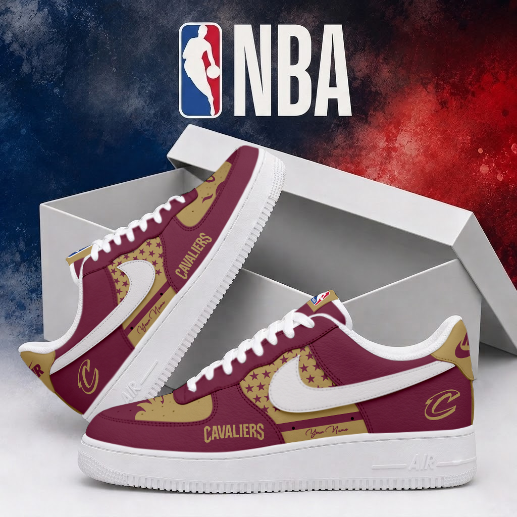 LIMITED EDITION - NEW CUSTOMIZED NBA02 CCA CLEVELAND CAVALIERS AF1 SHOES