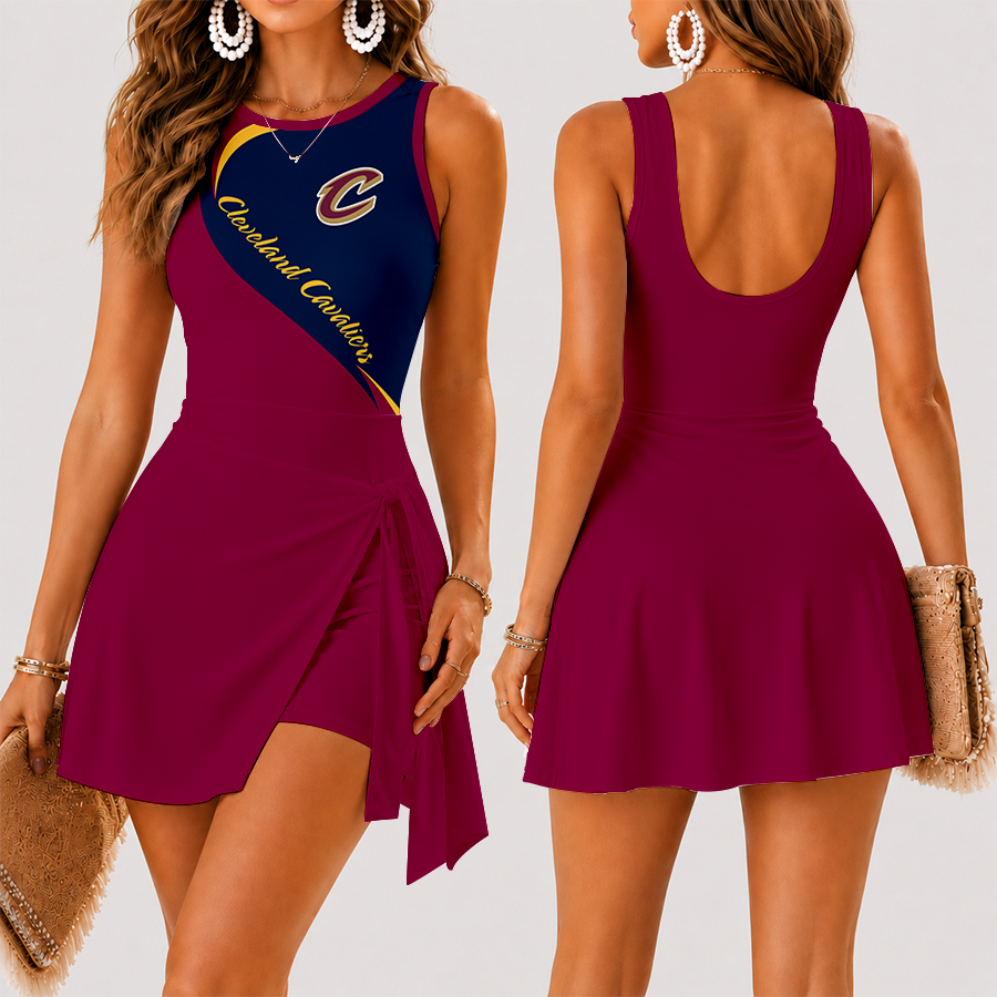 [HOT DEAL] NEW CUSTOMIZED NBA02 CCA CLEVELAND CAVALIERS WOMEN'S SUMMER SKORT DRESS