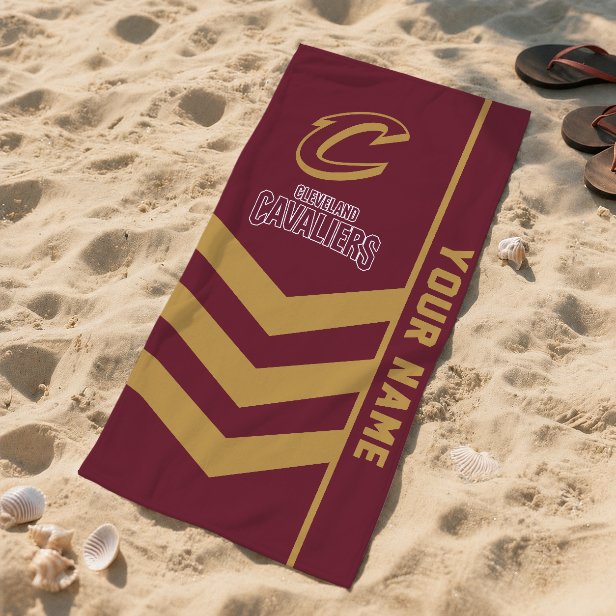 LIMITED EDITION - NEW CUSTOMIZED NBA02 CCA CLEVELAND CAVALIERS BEACH TOWEL FOR FAN