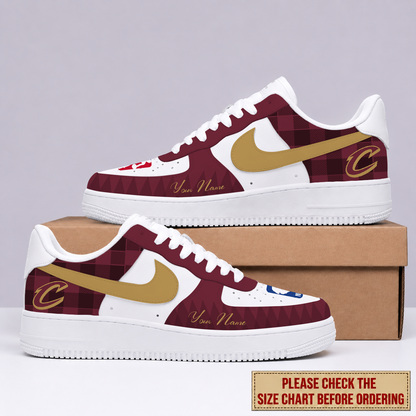 EXCLUSIVE EDITION - NEW CUSTOMIZED NBA02 CCA CLEVELAND CAVALIERS AF1 SNEAKERS