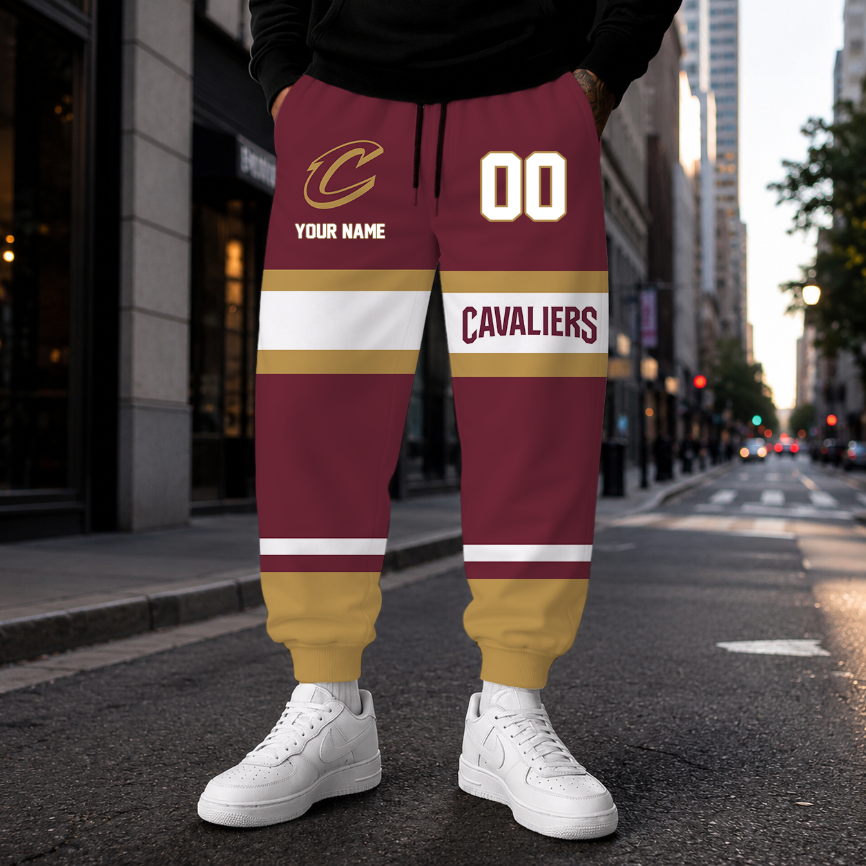 ELITE EDITION - NEW CUSTOMIZED NBA02 CCA CLEVELAND CAVALIERS SWEATPANTS