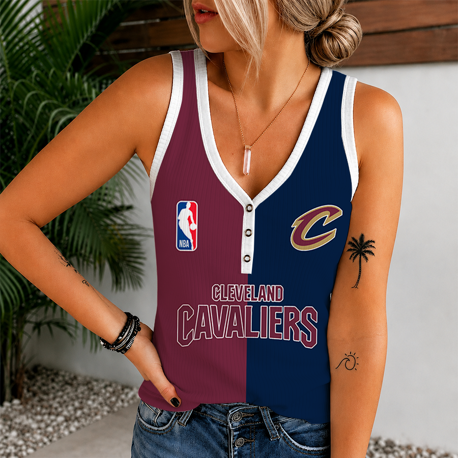 [HOT DEAL] NEW CUSTOMIZED NBA02 CCA CLEVELAND CAVALIERS WOMEN'S V-NECK TANK TOP