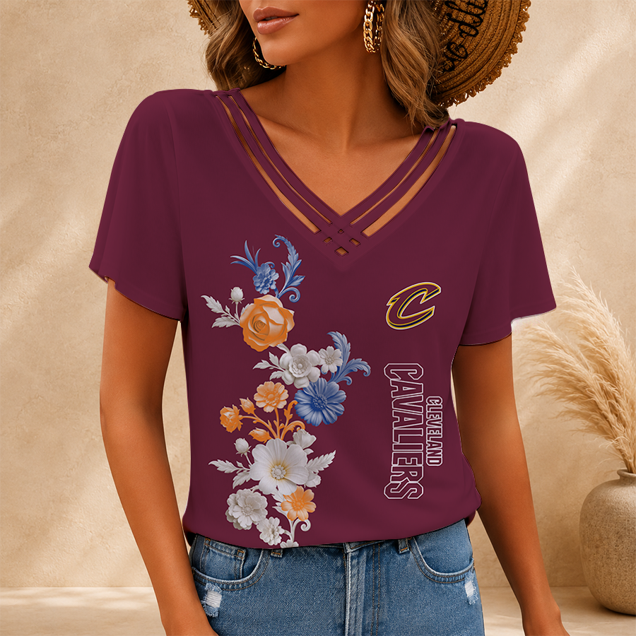 [HOT DEAL] NEW CUSTOMIZED NBA02 CCA CLEVELAND CAVALIERS V-NECK SHIRT
