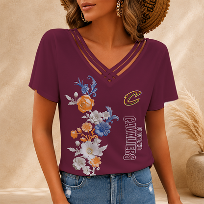 [HOT DEAL] NEW CUSTOMIZED NBA02 CCA CLEVELAND CAVALIERS V-NECK SHIRT