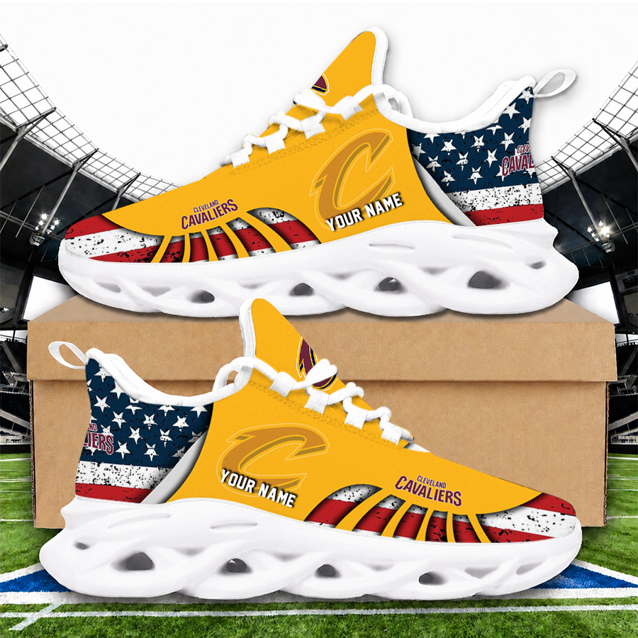 LIMITED EDITION - NEW CUSTOMIZED NBA02 CCA CLEVELAND CAVALIERS PREMIUM CLUNKY SNEAKERS