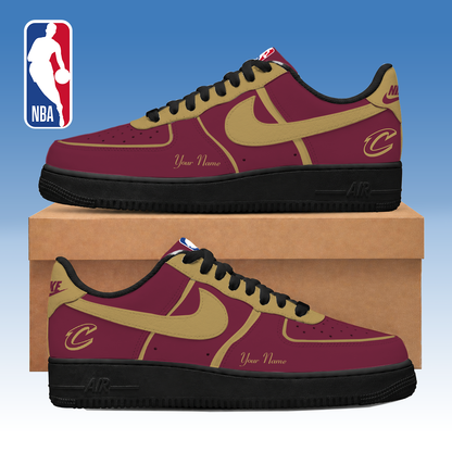 LIMITED EDITION - NEW CUSTOMIZED NBA02 CCA CLEVELAND CAVALIERS AF1 SNEAKERS
