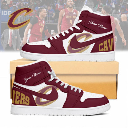 LIMITED EDITION - NEW CUSTOMIZED NBA02 CCA CLEVELAND CAVALIERS AIR JORDAN SNEAKERS