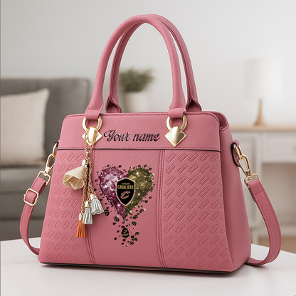 LIMITED EDITION - NEW CUSTOMIZED NBA02 CCA CLEVELAND CAVALIERS ZIP HANDBAG MULTICOLOR