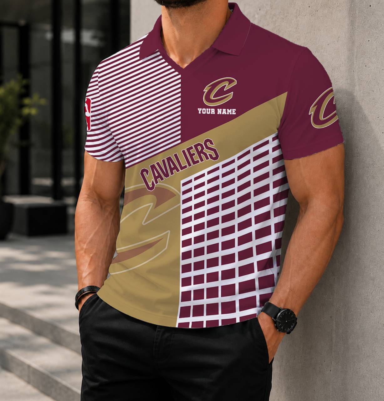 LIMITED EDITION - NEW CUSTOMIZED NBA02 CCA CLEVELAND CAVALIERS POLO SHIRT