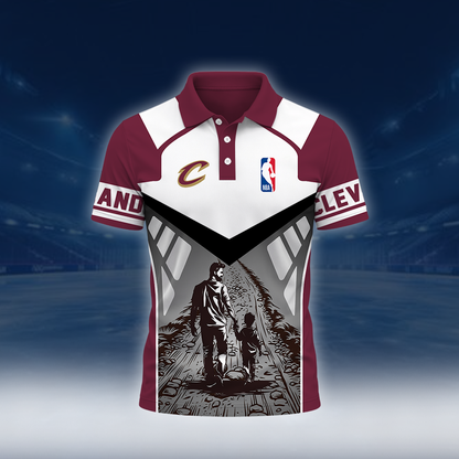 LIMITED EDITION - NEW CUSTOMIZED NBA02 CCA CLEVELAND CAVALIERS POLO SHIRT