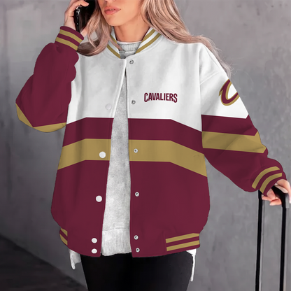 [HOT DEAL] NEW CUSTOMIZED NBA02 CCA CLEVELAND CAVALIERS BASEBALL JACKET, SATIN VARSITY JACKET