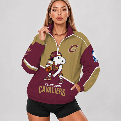 [HOT DEAL] NEW CUSTOMIZED NBA02 CCA CLEVELAND CAVALIERS V-NECK ZIPPER SWEATSHIRT JACKET