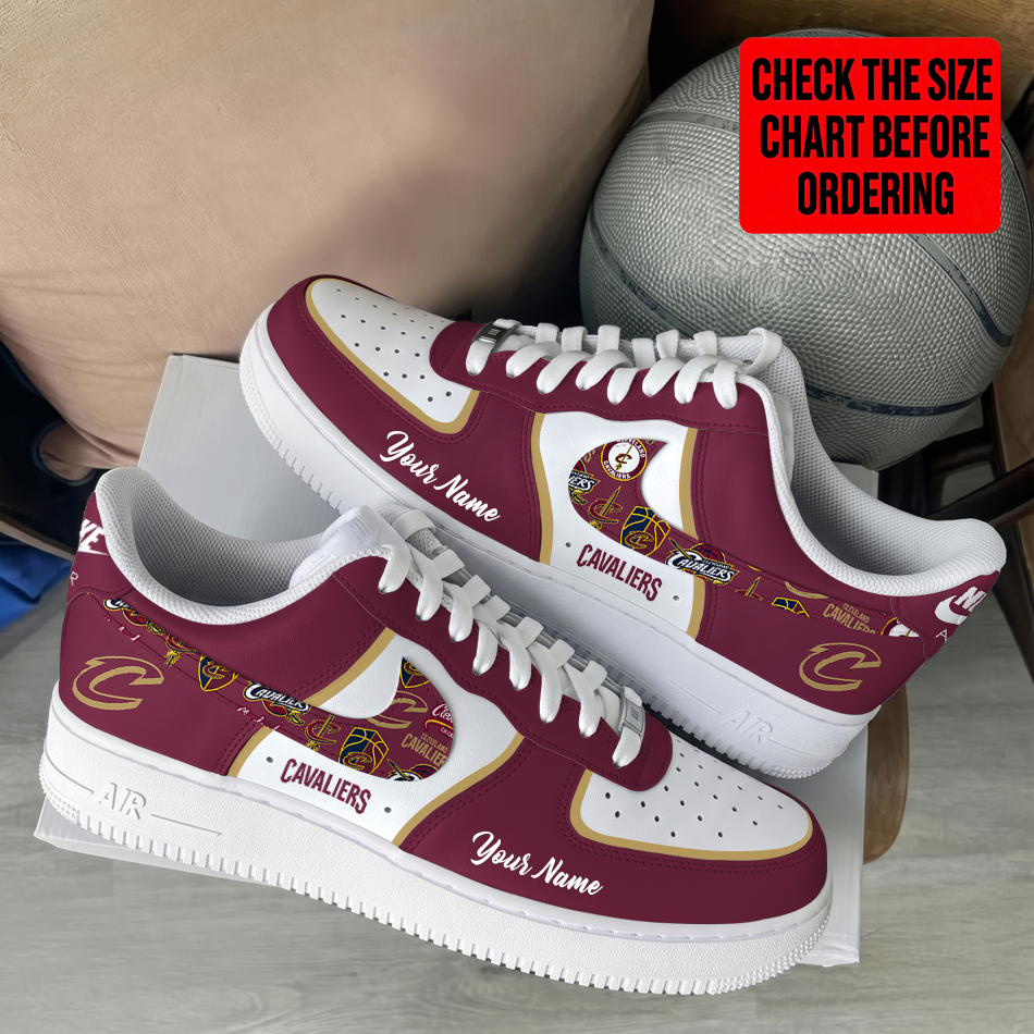 LIMITED EDITION - NEW CUSTOMIZED NBA02 CCA CLEVELAND CAVALIERS AF1 SHOES