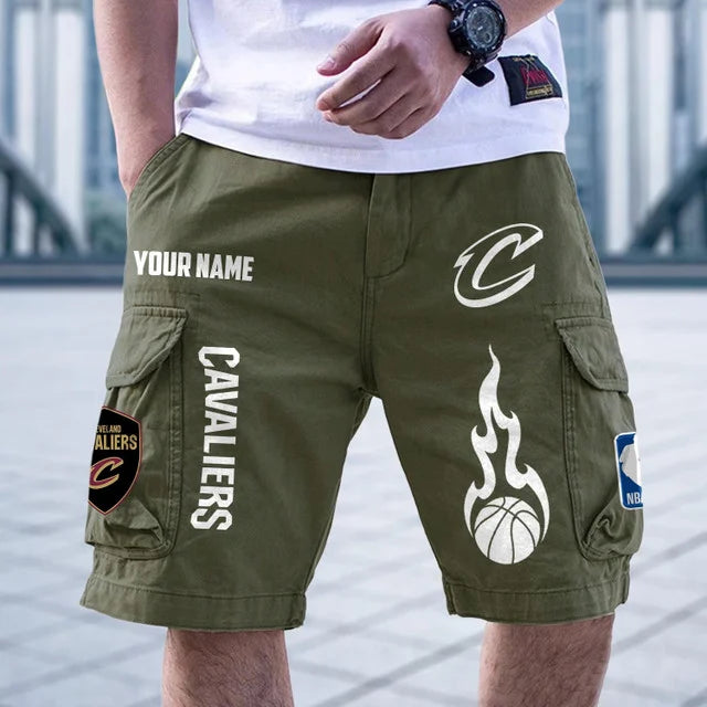 [HOT DEAL] NEW CUSTOMIZED NBA02 CCA CLEVELAND CAVALIERS CARGO SHORTS