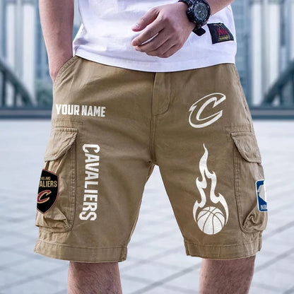 [HOT DEAL] NEW CUSTOMIZED NBA02 CCA CLEVELAND CAVALIERS CARGO SHORTS