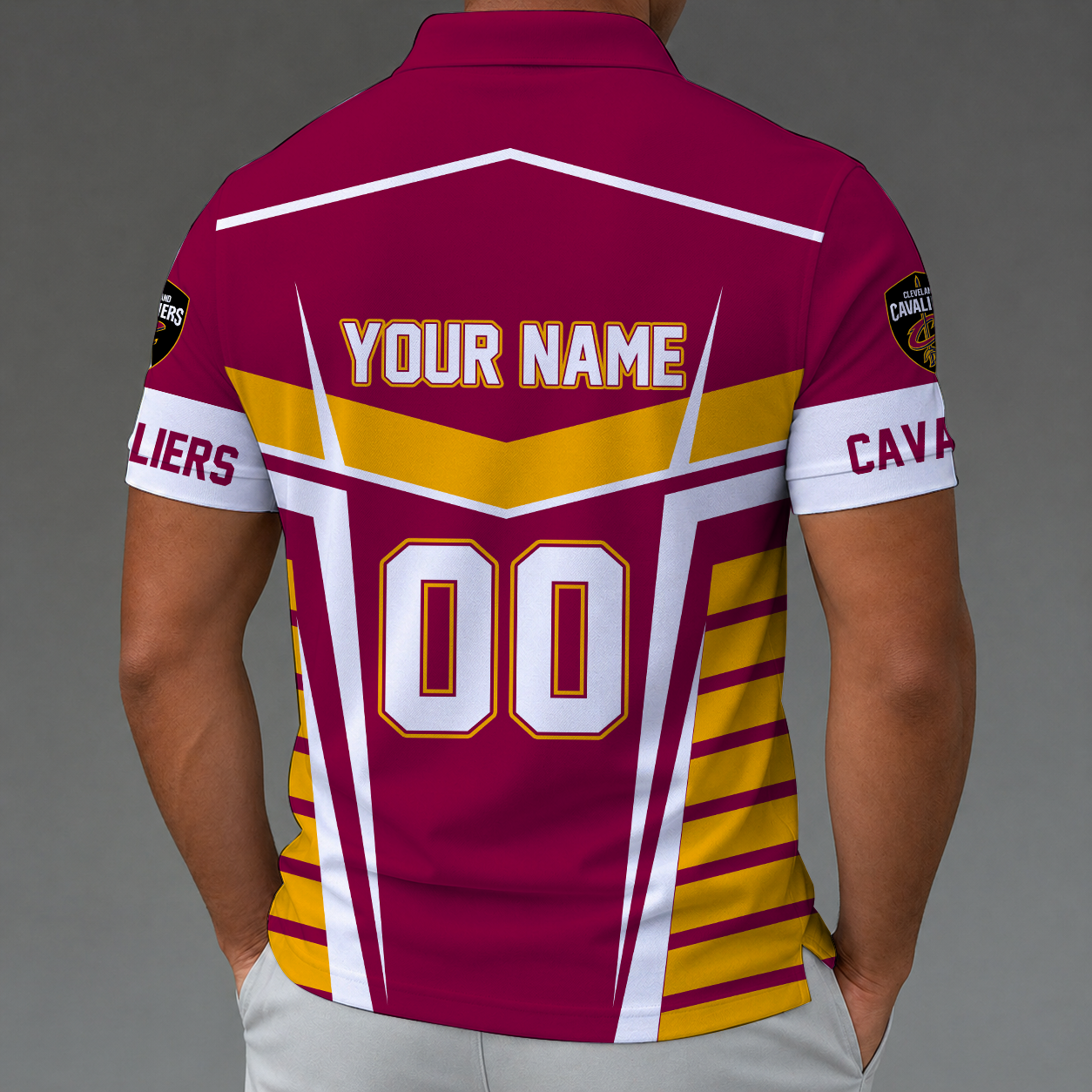 [HOT DEAL] NEW CUSTOMIZED NBA02 CCA CLEVELAND CAVALIERS ZIP POLO SHIRT