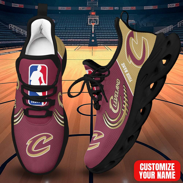 LIMITED EDITION - NEW CUSTOMIZED NBA02 CCA CLEVELAND CAVALIERS PREMIUM CLUNKY SNEAKERS