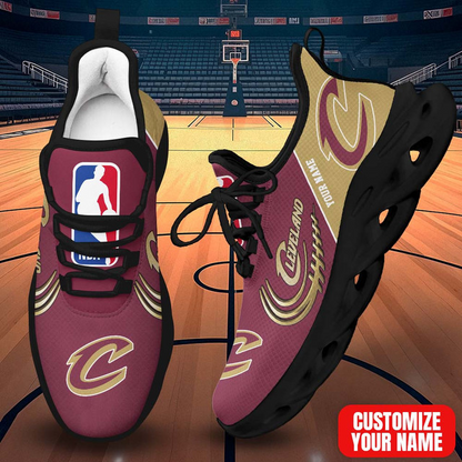 LIMITED EDITION - NEW CUSTOMIZED NBA02 CCA CLEVELAND CAVALIERS PREMIUM CLUNKY SNEAKERS