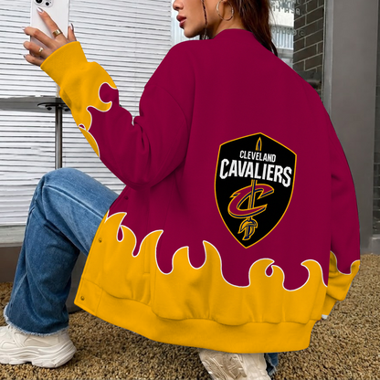 LIMITED EDITION - NEW CUSTOMIZED NBA02 CCA CLEVELAND CAVALIERS BASEBALL JACKET, SATIN VARSITY JACKET