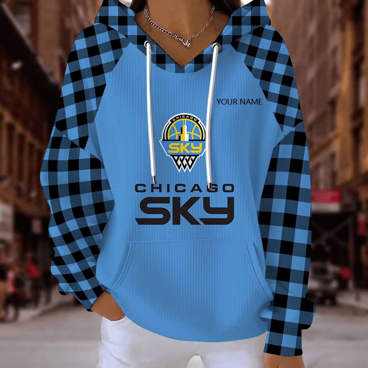 [FAN FAVORITE] NEW CUSTOMIZED WNBA02 CCS CHICAGO SKY RIBBED HOODIE & SWEATSHIRT