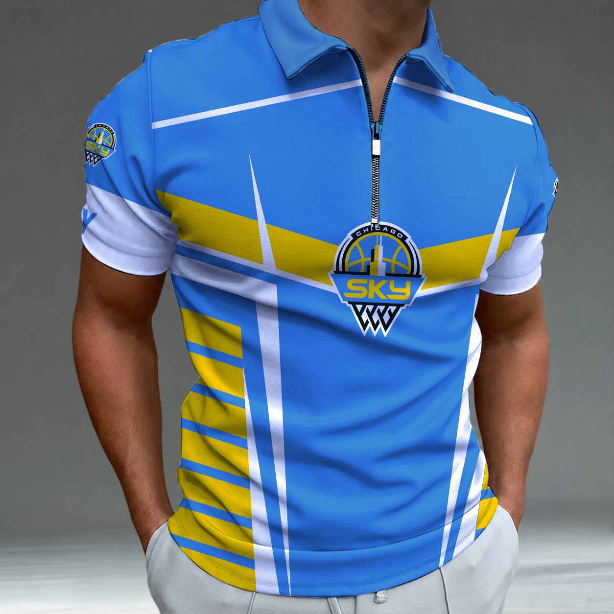 [FAN FAVORITE] NEW CUSTOMIZED WNBA02 CCS CHICAGO SKY POLO SHIRT