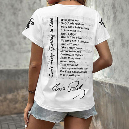 [FAN FAVORITE] NEW CUSTOMIZED ELVIS PRESLEY V-NECK FEMALE SHIRT