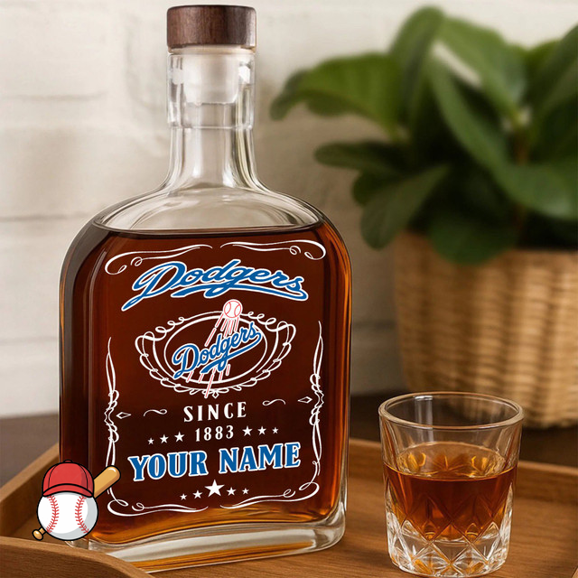 LIMITED EDITION - NEW CUSTOMIZED MLB02 LAD LOS ANGELES DODGERS LUXURY WHISKEY BOTTLE 450ML