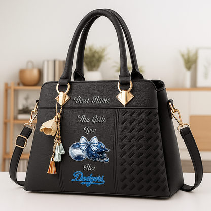 LIMITED EDITION - NEW CUSTOMIZED MLB02 LAD LOS ANGELES DODGERS ZIP HANDBAG MULTICOLOR