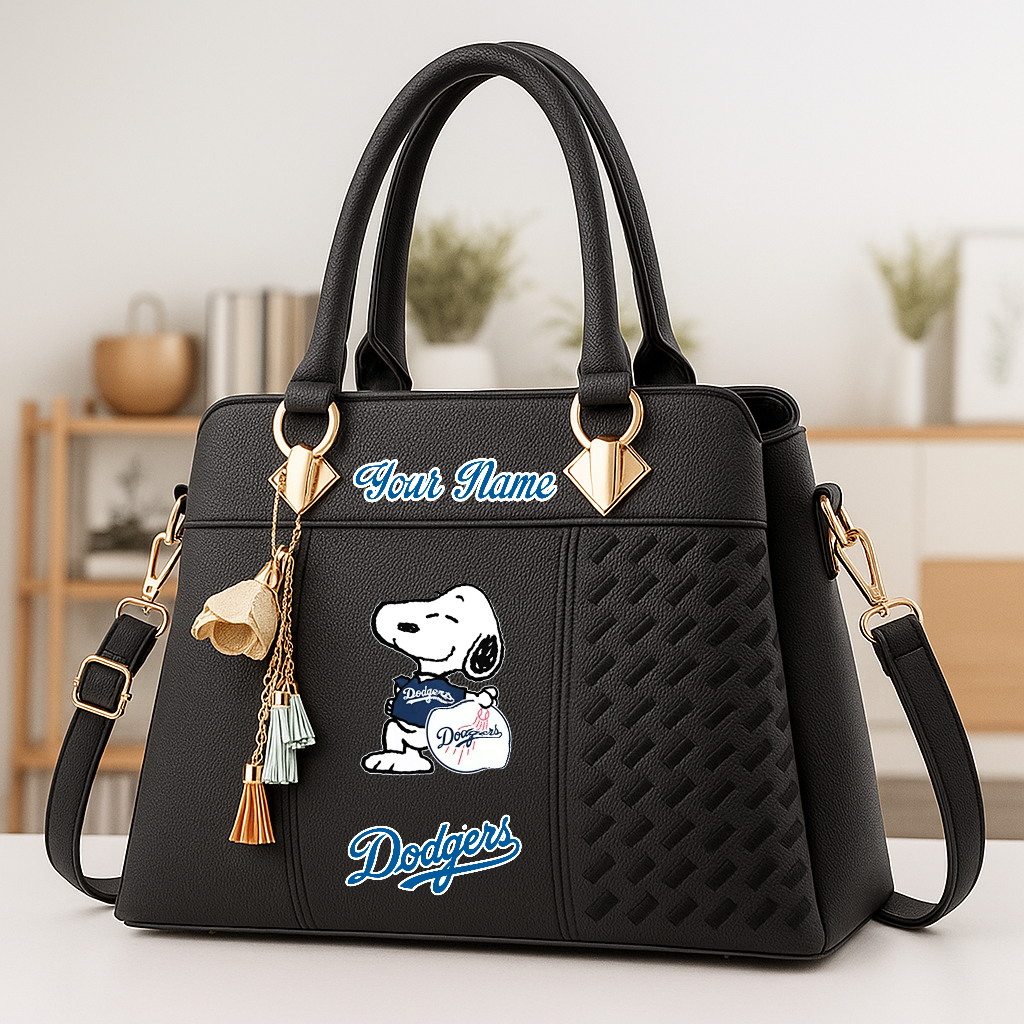 LIMITED EDITION - NEW CUSTOMIZED MLB02 LAD LOS ANGELES DODGERS ZIP HANDBAG MULTICOLOR