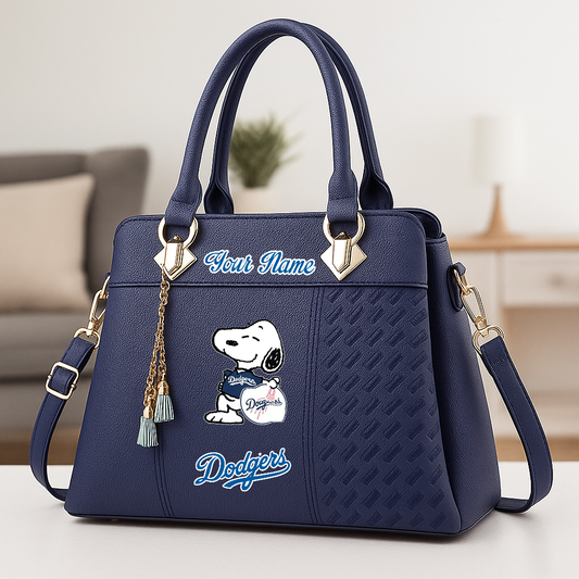 LIMITED EDITION - NEW CUSTOMIZED MLB02 LAD LOS ANGELES DODGERS ZIP HANDBAG MULTICOLOR