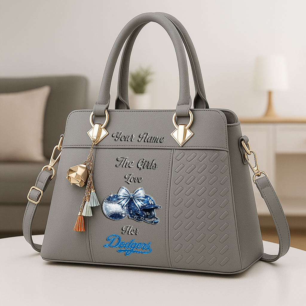 LIMITED EDITION - NEW CUSTOMIZED MLB02 LAD LOS ANGELES DODGERS ZIP HANDBAG MULTICOLOR