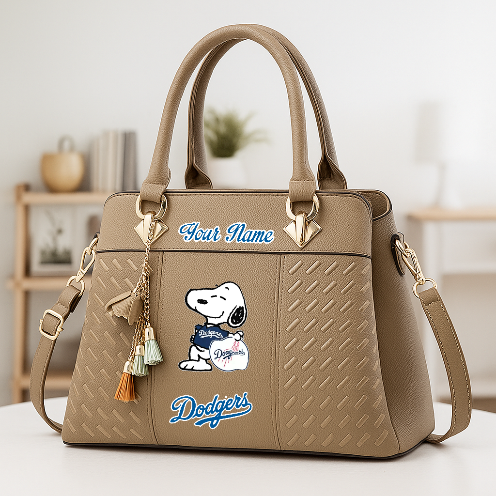 LIMITED EDITION - NEW CUSTOMIZED MLB02 LAD LOS ANGELES DODGERS ZIP HANDBAG MULTICOLOR