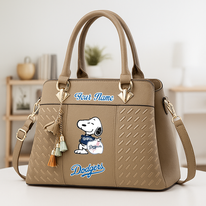 LIMITED EDITION - NEW CUSTOMIZED MLB02 LAD LOS ANGELES DODGERS ZIP HANDBAG MULTICOLOR