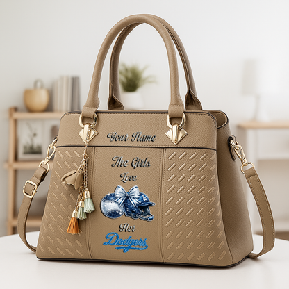 LIMITED EDITION - NEW CUSTOMIZED MLB02 LAD LOS ANGELES DODGERS ZIP HANDBAG MULTICOLOR